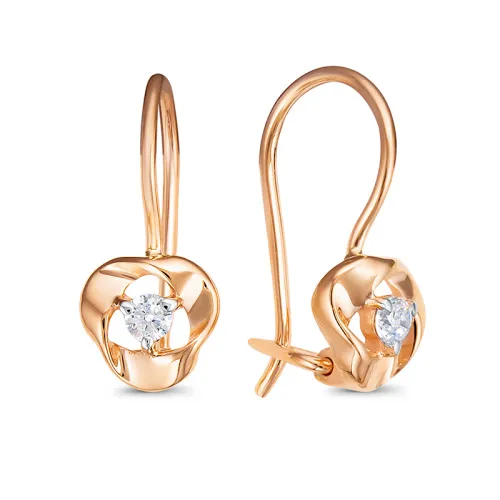 Детские серьги,  Золото 585, 1206308 Детские серьги,  Золото 585, 1206308