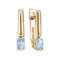 Серьги, Золото 585, Топаз С122-6080Т Серьги, Золото 585, Топаз С122-6080Т
