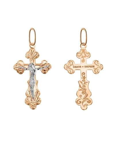 Подвеска крест, Золото 585, 102-ИХ-18.13-03