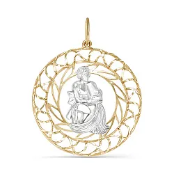 Подвеска знак зодиака Водолей 20.01-18.02, Золото 585 030459