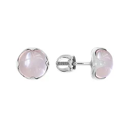 Серьги пусеты-гвоздики, Серебро 925, Кварц 2340101222-30 Серьги пусеты-гвоздики, Серебро 925, Кварц 2340101222-30