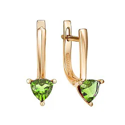 Серьги, Золото 585, Хризолит С120-7064Хр Серьги, Золото 585, Хризолит С120-7064Хр