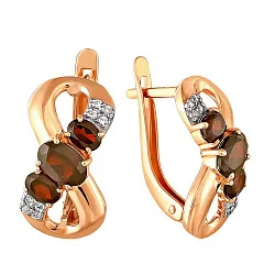 Серьги, Золото 585, Гранат 2120008 1 8 1