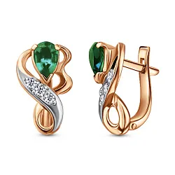 Серьги, Золото 585, Кварц С122-9370Квз