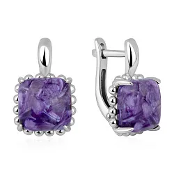 Серьги, Серебро 925, Чароит 2340465908