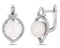 Серьги, Серебро 925, Жемчуг 657364