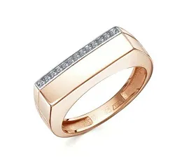 Кольцо мужское (печатка). Золото 585, Фианит П1680907 1 1 1