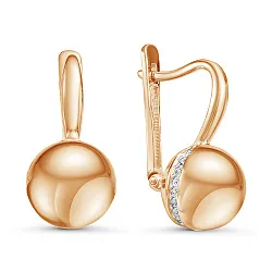 Серьги, Золото 585, Фианит 125921 Серьги, Золото 585, Фианит 125921