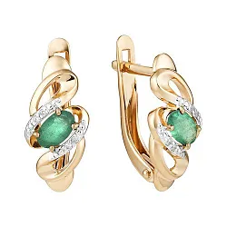 Серьги, Золото 585, Изумруд С112-4569ГТИ