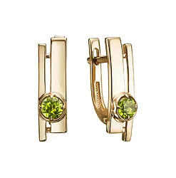 Серьги, Золото 585, Хризолит С120-6550Хр Серьги, Золото 585, Хризолит С120-6550Хр