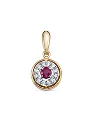 Подвеска фантазийная,  Золото 585, Рубин 64030656-2