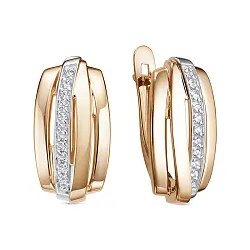 Серьги, Золото 585, Фианит 1207293