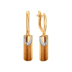 Серьги, Золото 585, Фианит Т14262Г489