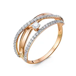 Кольцо Золото 585, Фианит 1104259 Кольцо Золото 585, Фианит 1104259