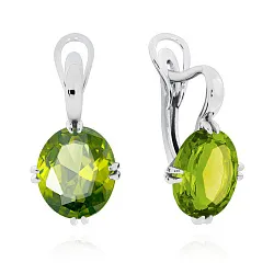 Серьги, Серебро 925, Хризолит 2340881497-65 Серьги, Серебро 925, Хризолит 2340881497-65