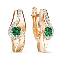 Серьги, Золото 585, Кварц 324538