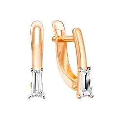 Серьги, Золото 585, Фианит 52-0107
