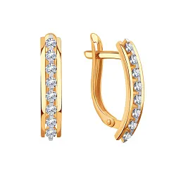 Серьги, Золото 585, Фианит Т14202В272