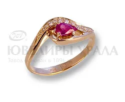 Кольцо Золото 585, Рубин 1201639015 Кольцо Золото 585, Рубин 1201639015