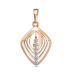 Подвеска фантазийная,  Золото 585, Фианит 3714207 1 1 1
