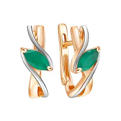 Серьги, Золото 585, Агат 02-52-0478-16