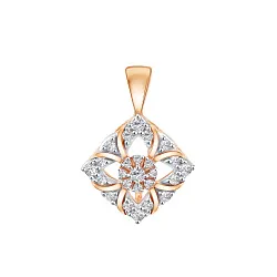 Подвеска фантазийная,  Золото 585, Фианит 04-53-0288-00