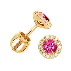 Серьги пусеты-гвоздики, Серебро 925, Топаз П320074140л-30