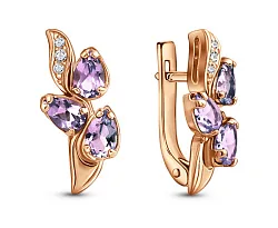 Серьги, Золото 585, Аметист С122-8835Ам