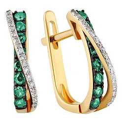 Серьги, Золото 585, Изумруд 56-41E2B013-S0DDEM