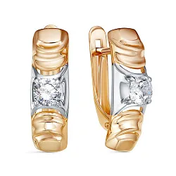 Серьги, Золото 585, Фианит 1200569 Серьги, Золото 585, Фианит 1200569