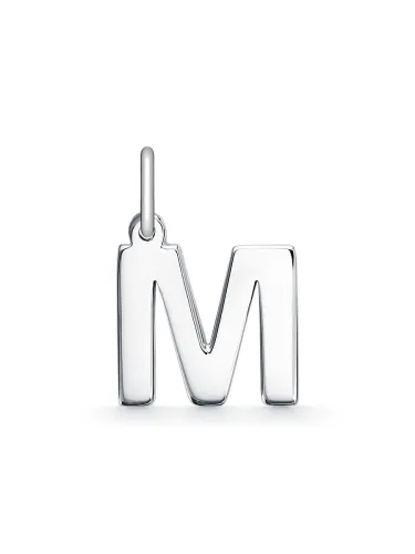 Подвеска буква М,  Серебро 925, 1-00091
