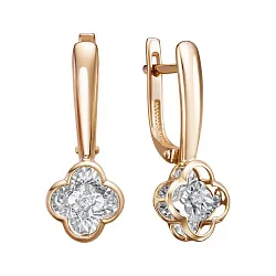 Серьги, Золото 585, Бриллиант С113-7741