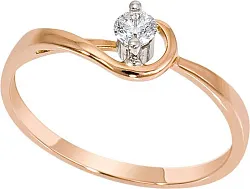 Кольцо Золото 585, Бриллиант 296211ю Кольцо Золото 585, Бриллиант 296211ю