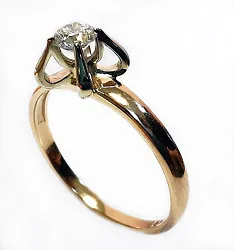 Кольцо Золото 585, Бриллиант 713411ю 