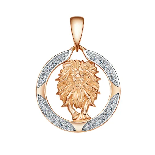 Подвеска знак зодиака Лев 23.07-22.08, Золото 585, 3701107 1 1 1лев