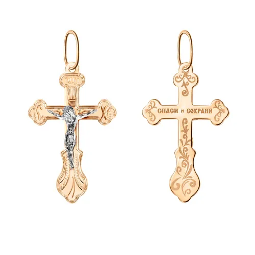 Подвеска крест, Золото 585, 102-ИХ-22.22-12