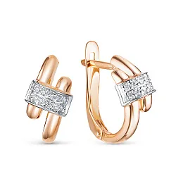 Серьги, Золото 585, Фианит 1205550 Серьги, Золото 585, Фианит 1205550