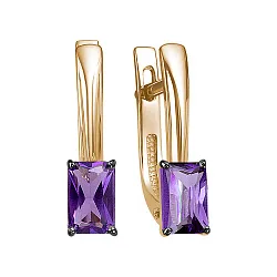 Серьги, Золото 585, Аметист С124-6069Ам Серьги, Золото 585, Аметист С124-6069Ам
