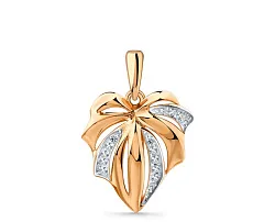 Подвеска фантазийная,  Золото 585, Фианит 003-0971-0001-011