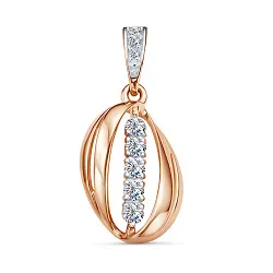 Подвеска фантазийная,  Золото 585, Фианит 3715207 1 1 1 Подвеска фантазийная,  Золото 585, Фианит 3715207 1 1 1