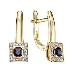 Серьги, Золото 585, Сапфир С112-7425С Серьги, Золото 585, Сапфир С112-7425С