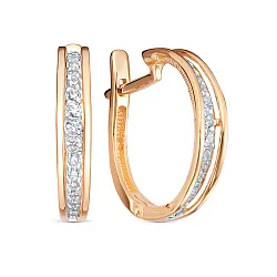 Серьги, Золото 585, Фианит 1204267 Серьги, Золото 585, Фианит 1204267