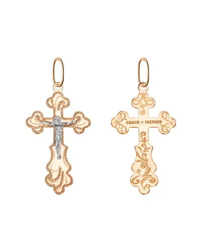 Подвеска крест, Золото 585, 102-ИХ-26.13-06