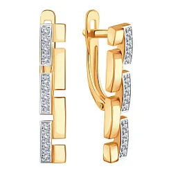 Серьги, Золото 585, Фианит Т14202Г240