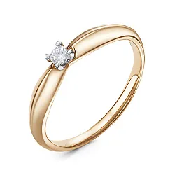 Помолвочное кольцо,  Золото 585, Бриллиант 5-3636-103-1К