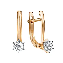 Серьги, Золото 585, Бриллиант С113-7015 Серьги, Золото 585, Бриллиант С113-7015