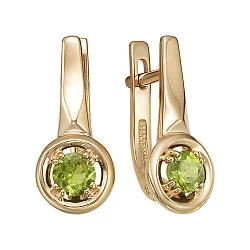 Серьги, Золото 585, Хризолит С120-6077Хр Серьги, Золото 585, Хризолит С120-6077Хр