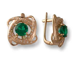 Серьги, Золото 585, Изумруд 1202755B72 Серьги, Золото 585, Изумруд 1202755B72