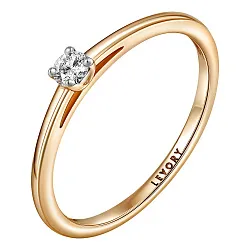 Помолвочное кольцо,  Золото 585, Бриллиант 65-41R01262-F1DD