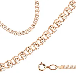 Цепочка Золото 585, плетение Лав (LOVE) ЦЛ135А2-А51-55 Цепочка Золото 585, плетение Лав (LOVE) ЦЛ135А2-А51-55